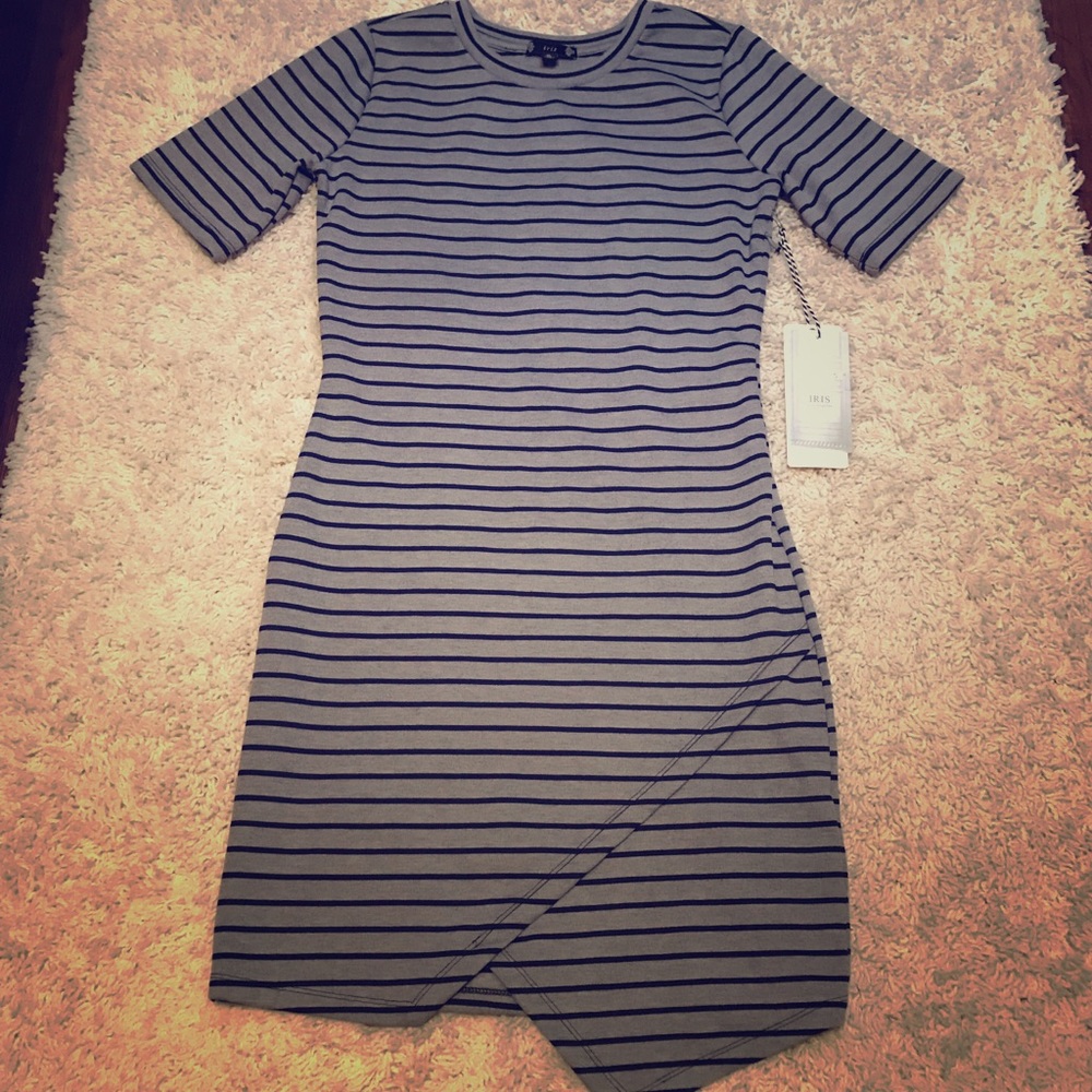 Grey and Black Striped Dress
